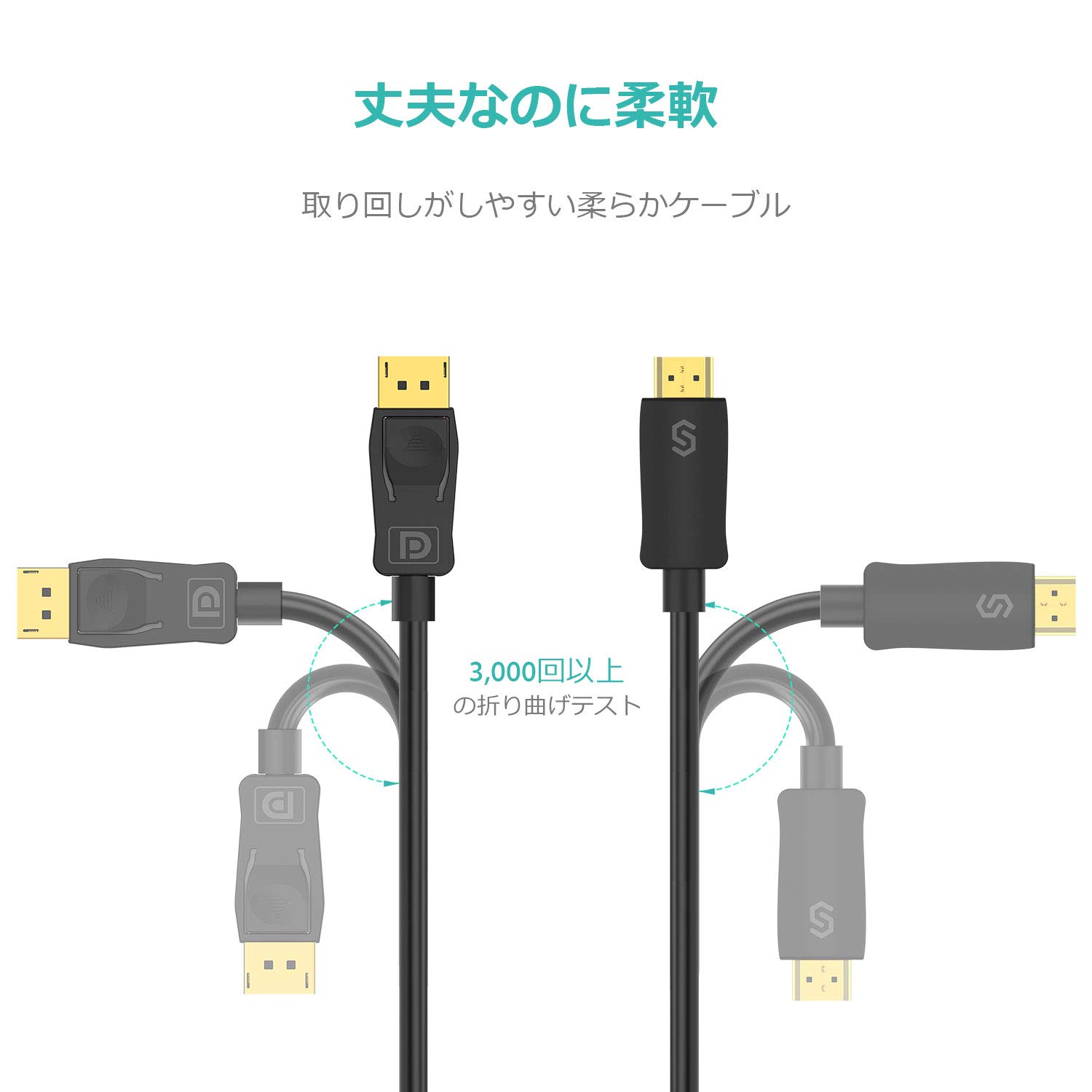 Amazon | Syncwire DisplayPort-HDMI変換 ケーブル 2M【4K解像度